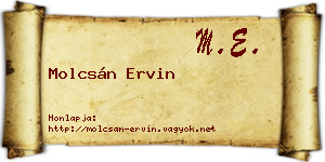 Molcsán Ervin névjegykártya