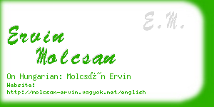 ervin molcsan business card